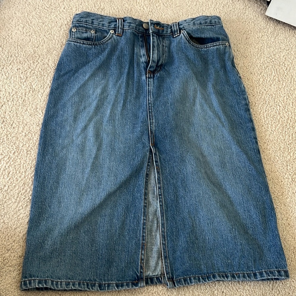 Jean split midi skirt vintage old navy size 2